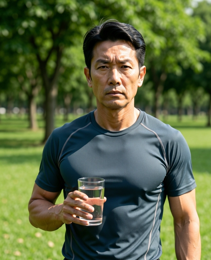 Lelaki matang yang menjaga kesihatan